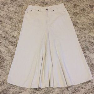 Full Khaki Skirt Light Color Casual and Modest